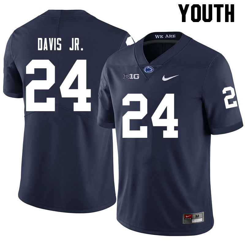 Youth #24 Jeffrey Davis Jr. Penn State Nittany Lions College Football Jerseys Sale-Navy
